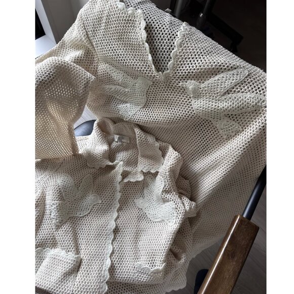 BEST Sea New York Sally Crochet Mini Dress Small Cream Tan Vacation Beach Causal - Picture 9 of 9